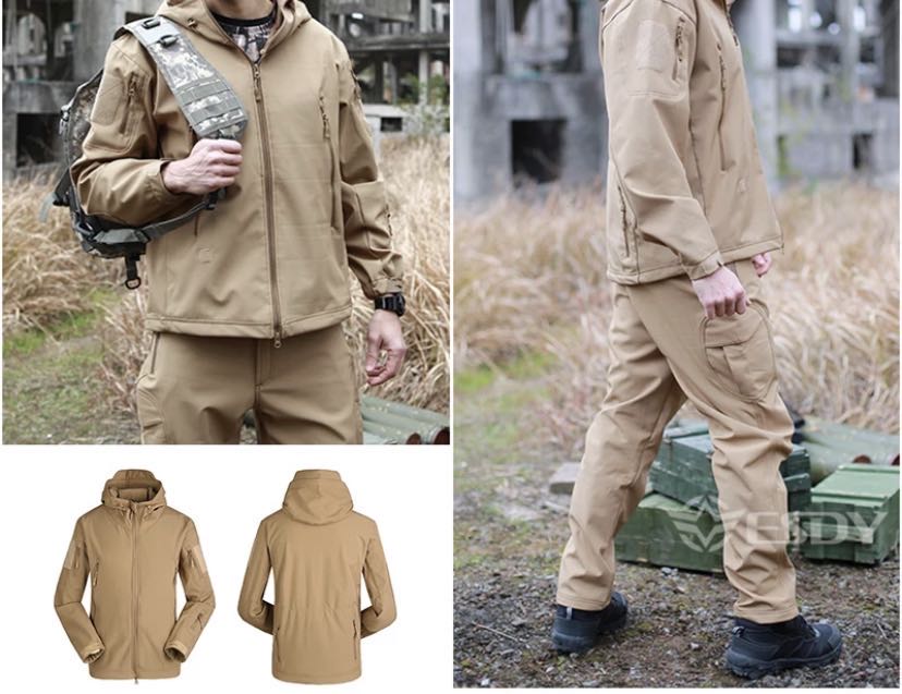 Softshell Waterproof Tactical Military Jacket - Tan