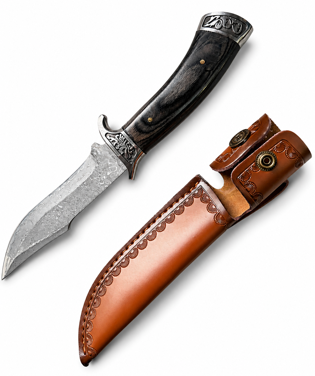 Damascus pattern Hunting Knife