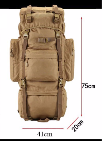 Tactical Camping Backpack 90L - Tan