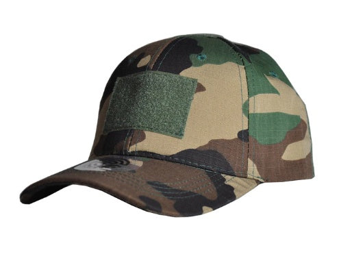 TACTICAL CAMO CAP VELCO -WOODLAND