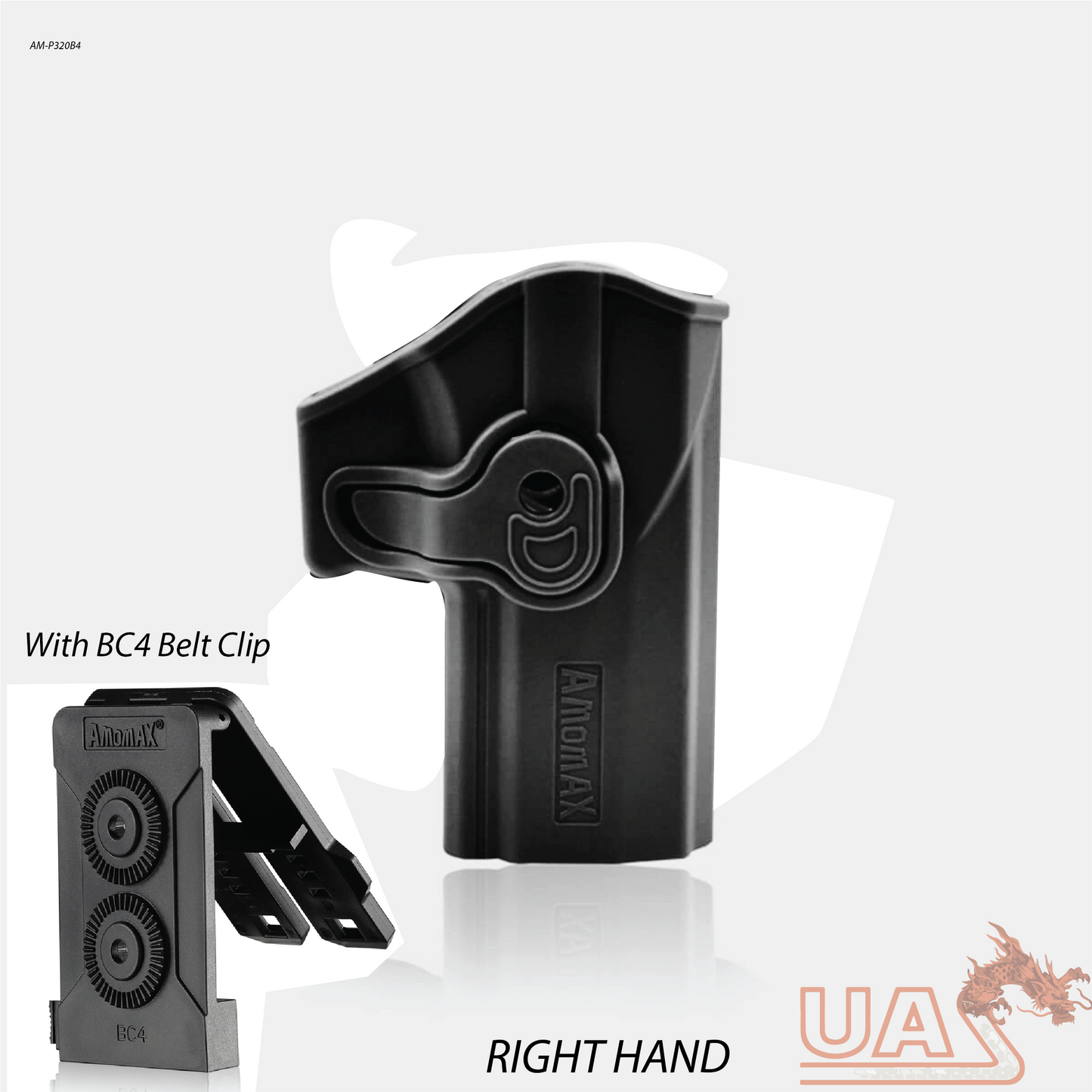 Amomax Holster fits Sig Sauer P320 Carry M18 with MOLLE & Belt Clip - Black