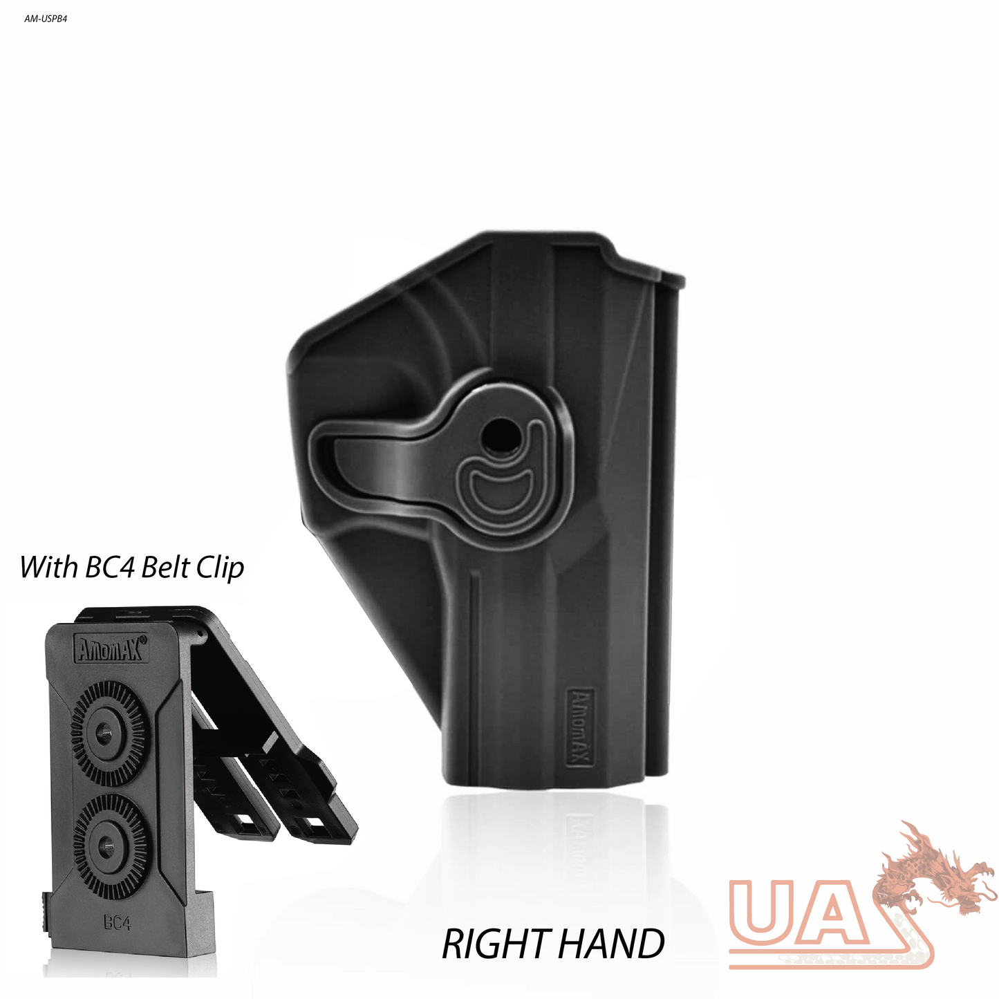 Amomax Holster Fits G&G GTP-9/ USP / USP Compact / Norinco CF98 / With Molle & Belt Clip - Black