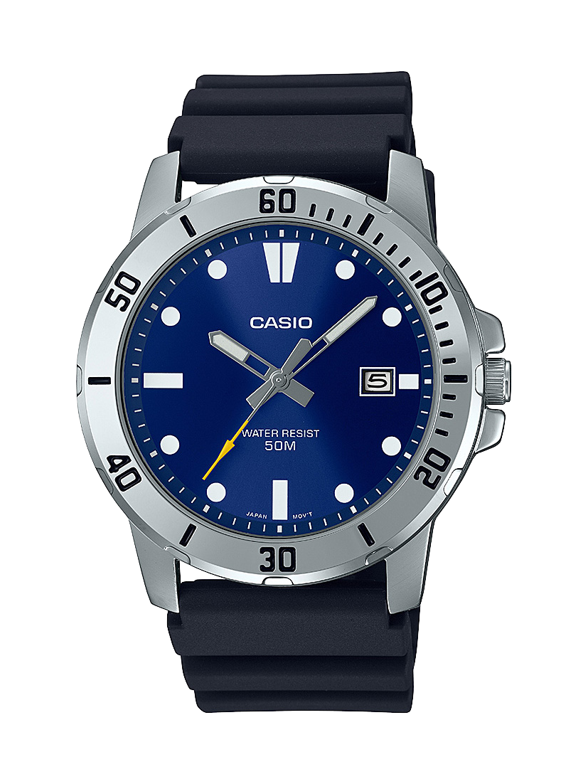 Casio MTPVD01-2E Men's Analogue Watch, Blue Dial