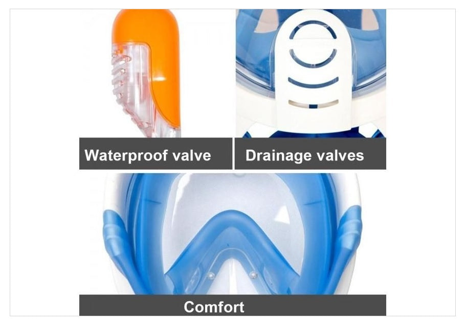Full Face Diving Mask S/M - Blue