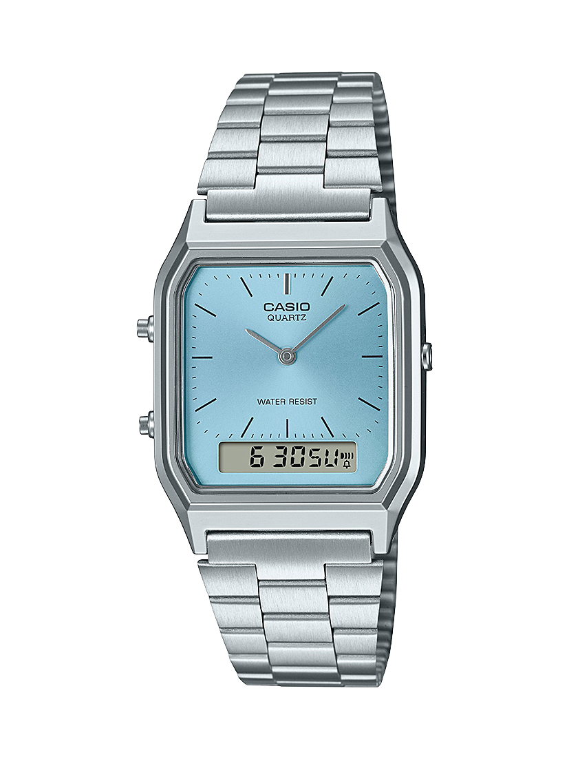 Casio AQ230A-2A1 Vintage Ana-Digi Watch, Blue Dial