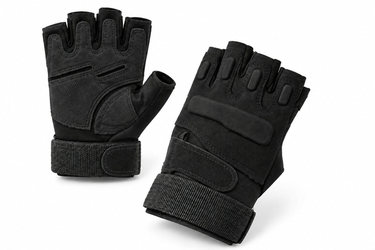 Half Finger Tactical Gloves - Black