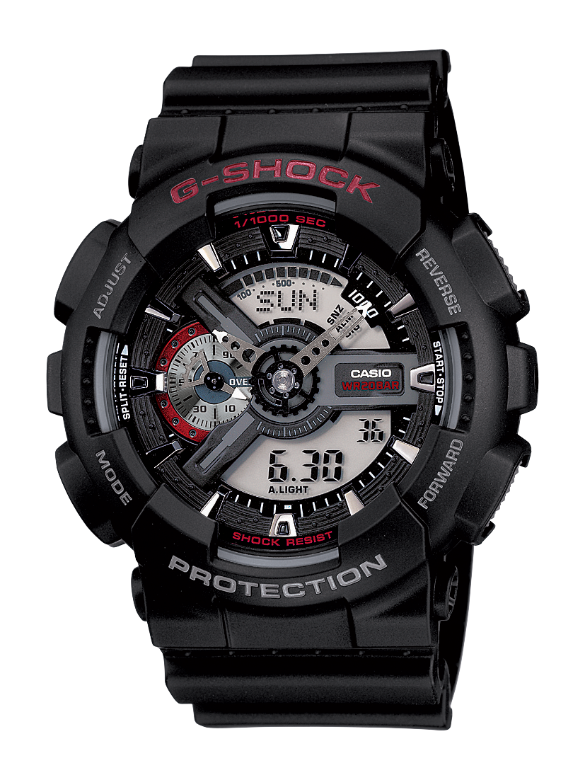 G-Shock GA110-1A Ana-Digi Watch, Black / Red