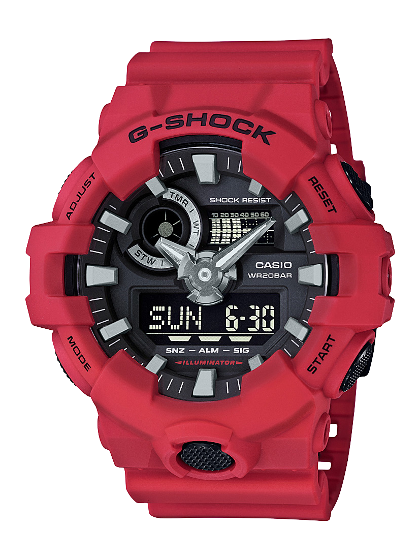 G-Shock GA700-4A Ana-Digi Watch, Red