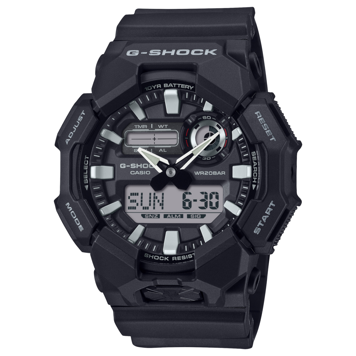 G-Shock GA010-1A Ana-Digi Watch, Black, 10-Year Battery