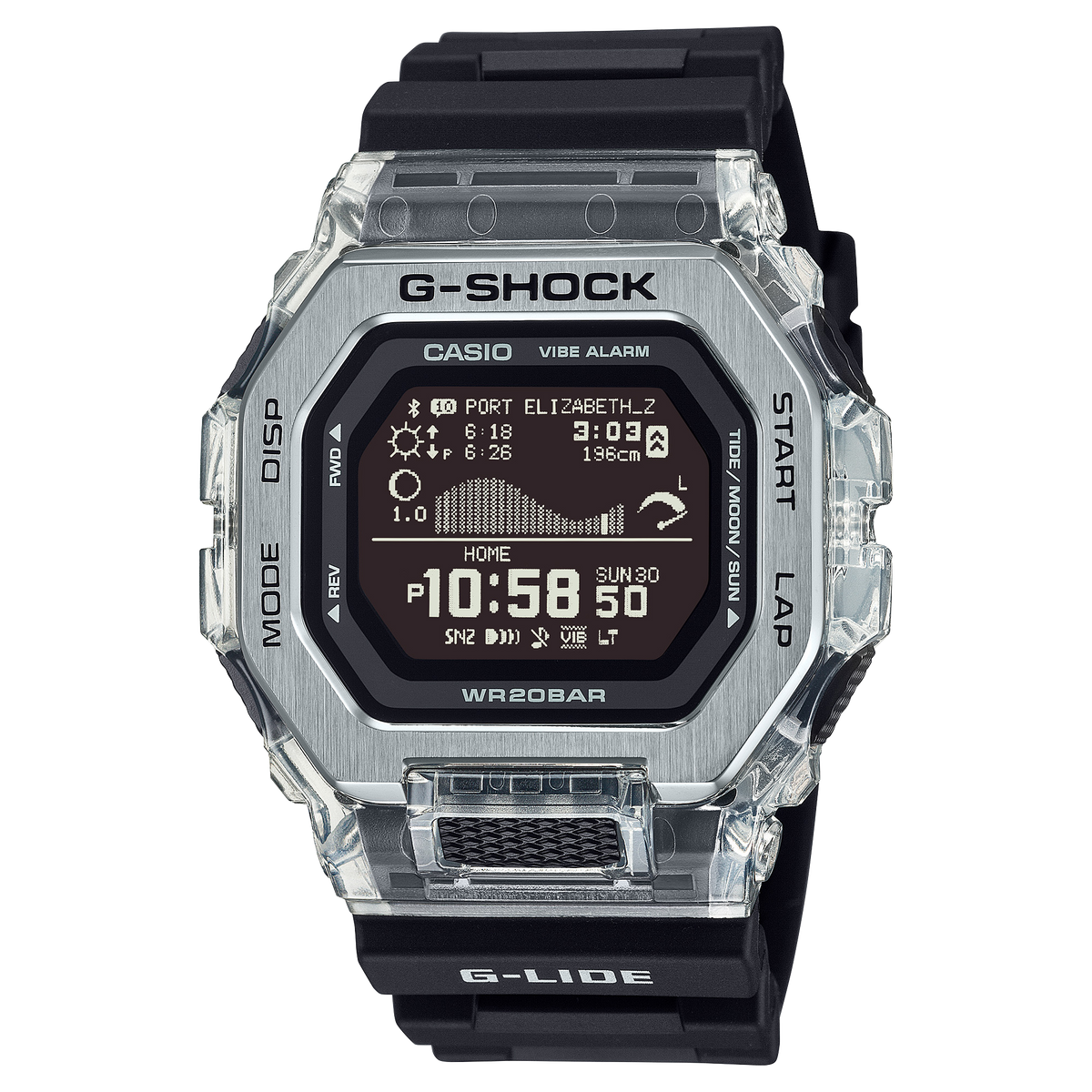 G-Shock GBX100S-1D G-Lide Bluetooth Surf Watch, Black