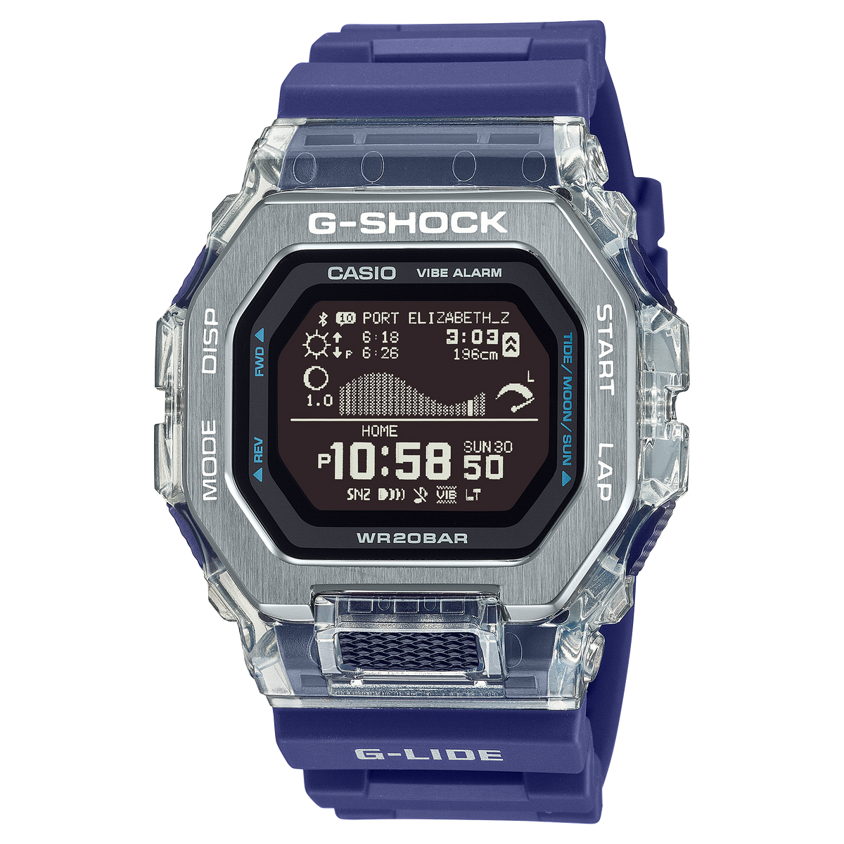 G-Shock GBX100S-2D G-Lide Bluetooth Surf Watch, Blue