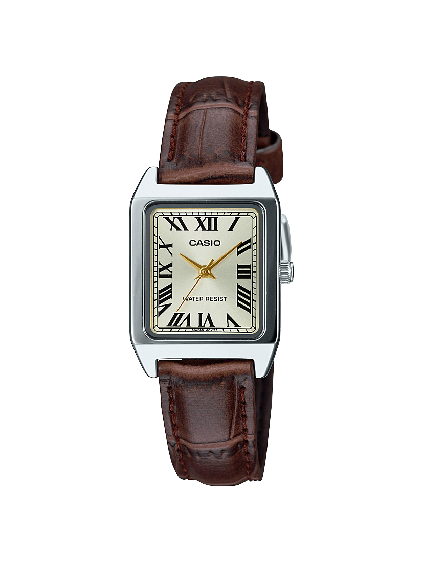Casio LTPV007L-9B Women's Analogue Watch, Brown Leather