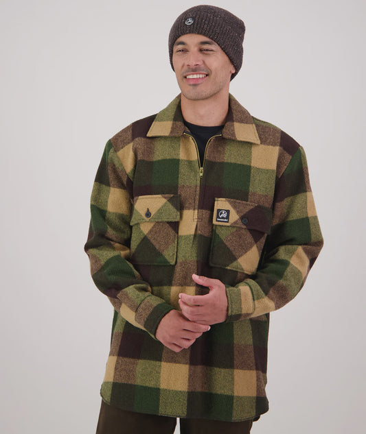 Swanndri Men's Ranger Wool Zip Front Bushshirt Checkamo