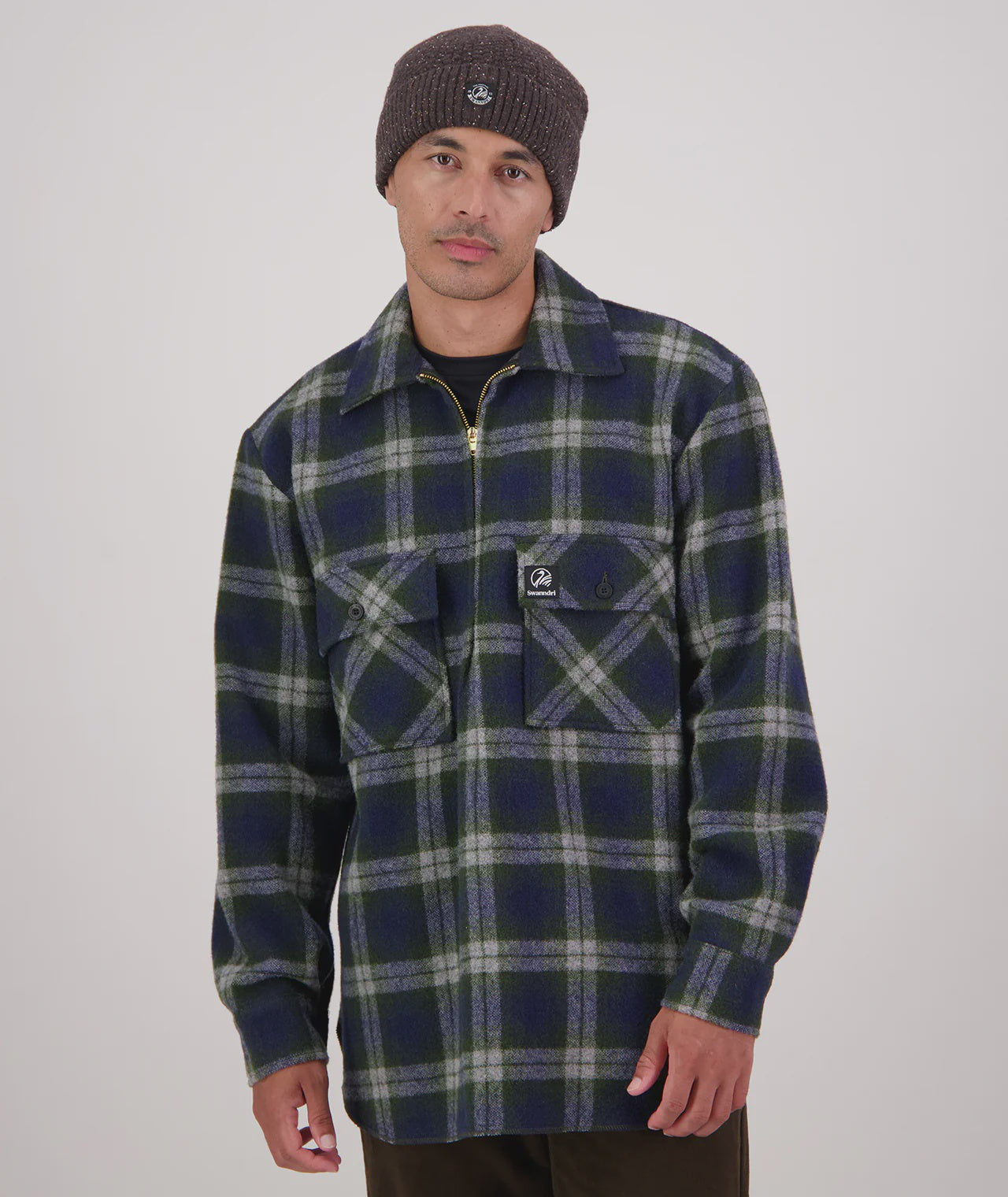 Swanndri Men's Ranger Wool Zip Front Bushshirt Thornton Check