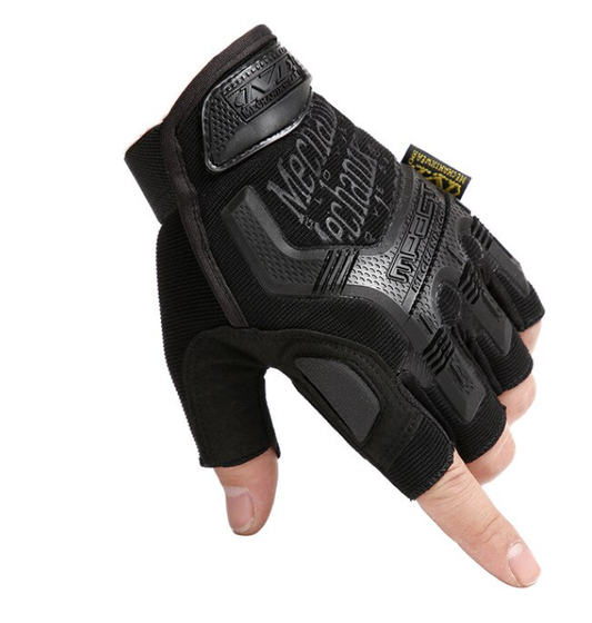 Mechanix Style Tactical Gloves Half Finger - Black