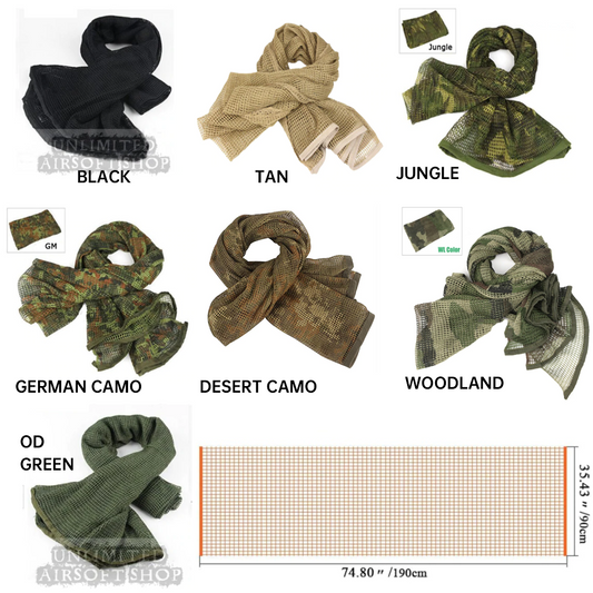 Tactical Multifunctional Scrim Scarf Face Veil Mask