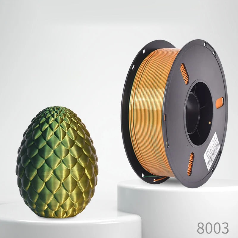 Silk Dual Gold/Green – Silk PLA multicolour 3D printer filament 1.75mm 1kg