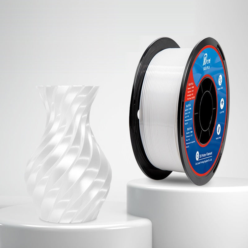 White – Silk PLA 3D Printer Filament 1.75mm 1kg